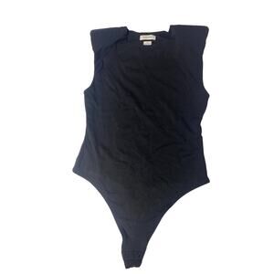 Babaton Sculpt Contour Shoulder Pad Bodysuit in Black Size M